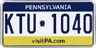 PA license plate KTU1040