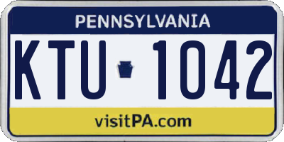 PA license plate KTU1042