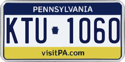 PA license plate KTU1060