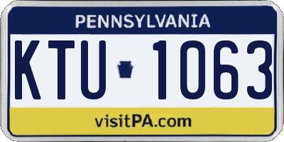 PA license plate KTU1063
