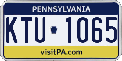 PA license plate KTU1065