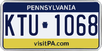 PA license plate KTU1068