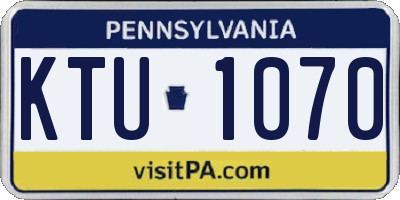 PA license plate KTU1070