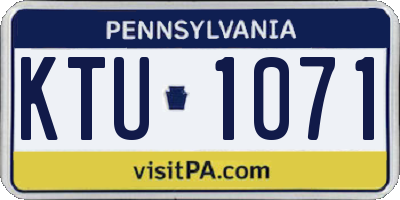 PA license plate KTU1071