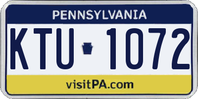 PA license plate KTU1072