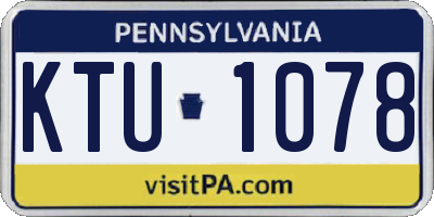 PA license plate KTU1078