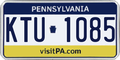 PA license plate KTU1085