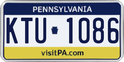 PA license plate KTU1086