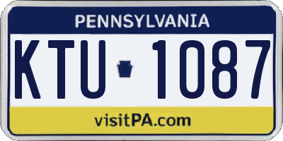 PA license plate KTU1087