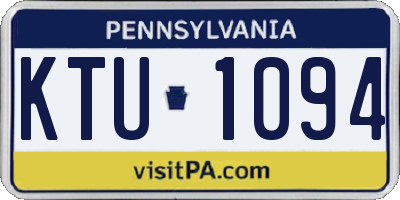 PA license plate KTU1094