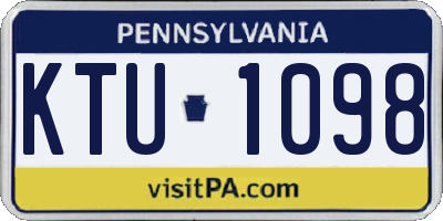 PA license plate KTU1098