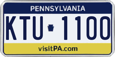 PA license plate KTU1100