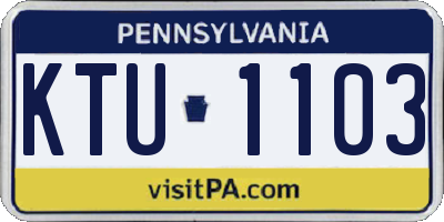 PA license plate KTU1103