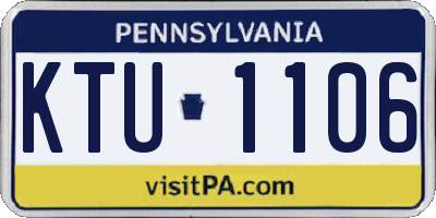 PA license plate KTU1106