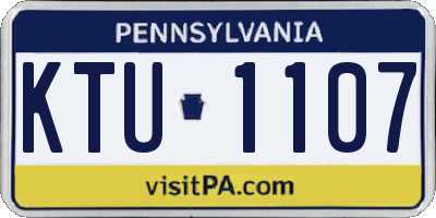 PA license plate KTU1107