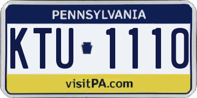 PA license plate KTU1110
