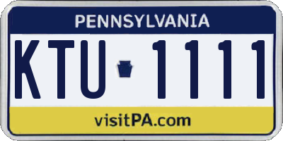 PA license plate KTU1111