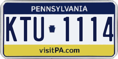 PA license plate KTU1114