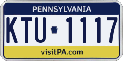 PA license plate KTU1117