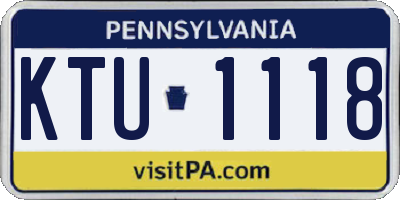 PA license plate KTU1118