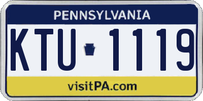 PA license plate KTU1119