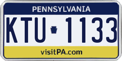PA license plate KTU1133