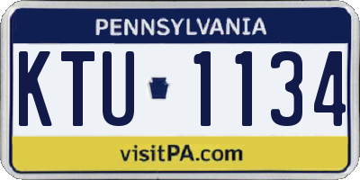 PA license plate KTU1134