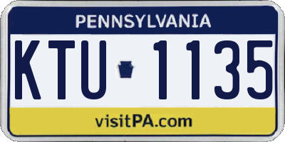 PA license plate KTU1135