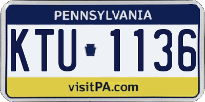 PA license plate KTU1136