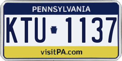 PA license plate KTU1137