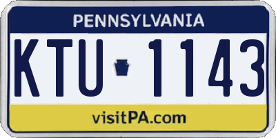 PA license plate KTU1143
