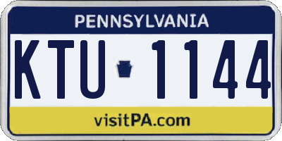 PA license plate KTU1144