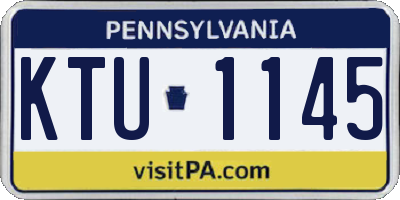 PA license plate KTU1145