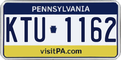 PA license plate KTU1162