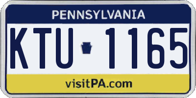 PA license plate KTU1165