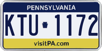 PA license plate KTU1172