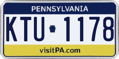 PA license plate KTU1178
