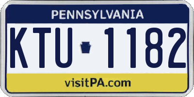 PA license plate KTU1182