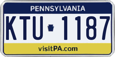 PA license plate KTU1187