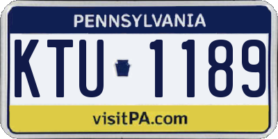 PA license plate KTU1189