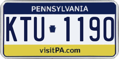 PA license plate KTU1190