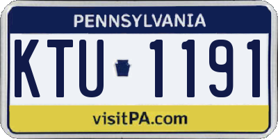 PA license plate KTU1191