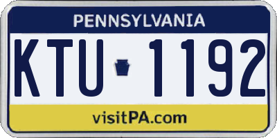 PA license plate KTU1192