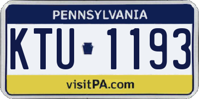 PA license plate KTU1193