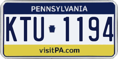 PA license plate KTU1194