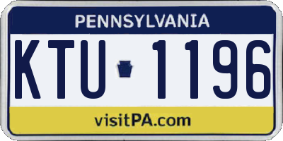 PA license plate KTU1196