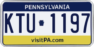 PA license plate KTU1197