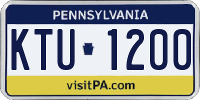 PA license plate KTU1200