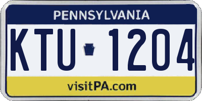 PA license plate KTU1204