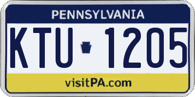 PA license plate KTU1205